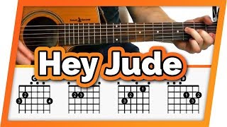 Video thumbnail of "Hey Jude Guitar Tutorial (The Beatles) Easy Chords Guitar Lesson"