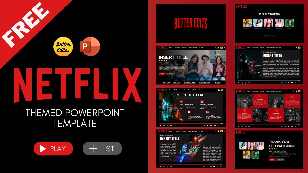 Free‼️ Netflix Themed Powerpoint Template | Animated Powerpoint Template |  Academic Presentation - Youtube