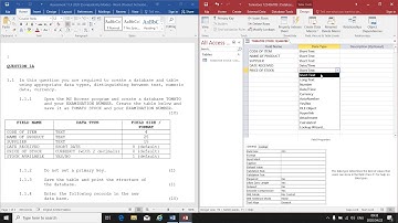 Office Data Processing L4 (MS Access - Creating a Structure) - Mrs. L. Stander