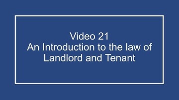 ProfDale Property Video 21   Introduction to Landlord and Tenant