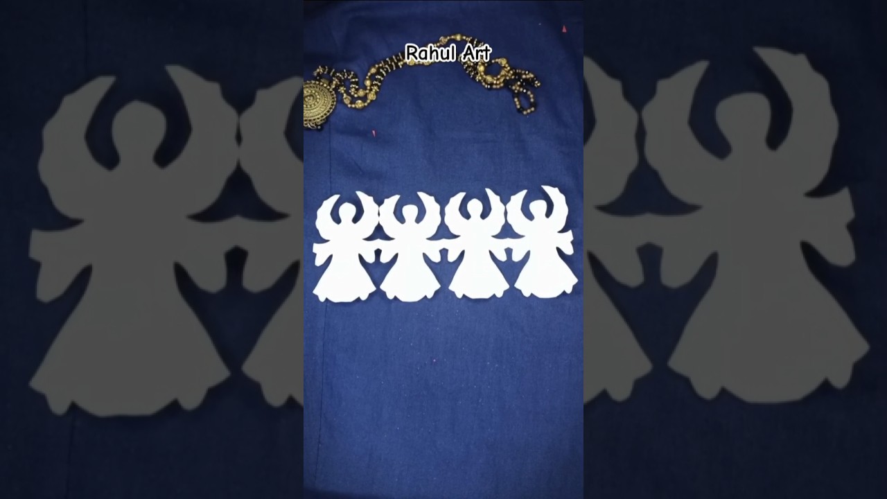 How to Make a Paper Angel Cutting with hearts garland Art Designs for Christmas 