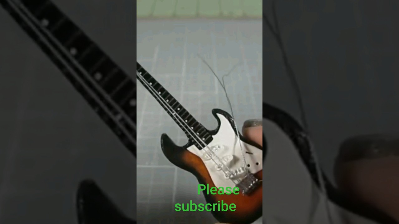 Diy miniature doll guitar l How to make 