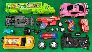 Satisfying Toy Vehicles Assemble Container Truck, NOAH Car, Police Car, Cover Van & Super Hero Gun