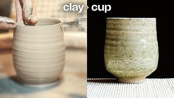 How to Make a Yunomi Cup from Beginning to End — ASMR Throwing, Trimming, Glazing & Firing