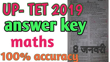 Up tet answer key 2019 // 8 january// maths solved paper, uptet answer key, math answer key, uptet