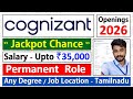 Direct Recruitment | Cognizant Off Campus Hiring 2026 tamil | No Apply Fees | jobs for you tamizha