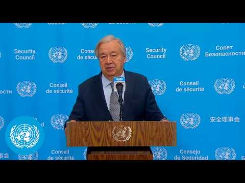 UN Chief on winner of the 2026 Nobel Peace Prize - Security Council Media Stakeout | United Nations
