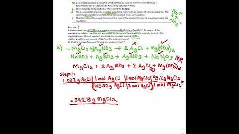 Unit 1 Video 3: Gravimetric Analysis