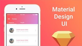 Material Design Mobile UI Design Sketch App Tutorial UI/UX