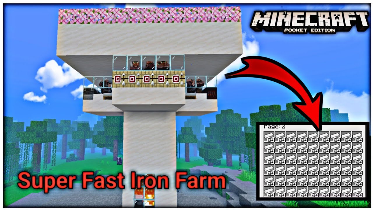 Best And Efficient Iron Farm In Minecraft PE/Bedrock Edition 1.20