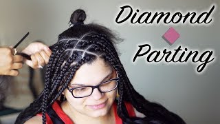Diamond Parting for Box Braids