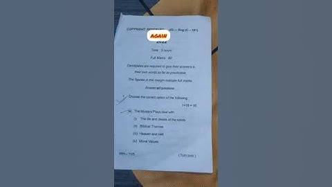 BBMKU University UG sem-1 English Honors Previous year Question paper 2022-23 Core-1