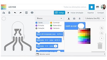 Controle de LED RGB através de "Saída Analógica" (PWM) no Arduino