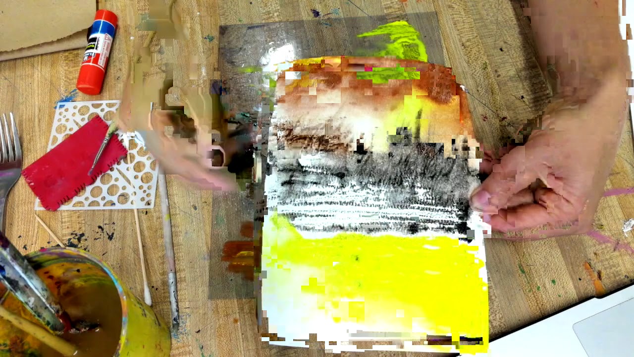 Monoprinting off a plexiglass plate