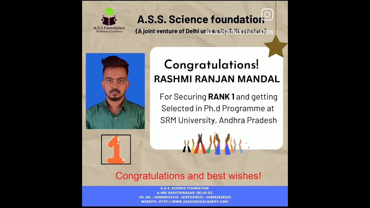 Raemi Ranan A.S.S SCIENCE FOUNDATION SUCCESS STORY JAN-2024 RASHMI RANJAN MANDAL ...