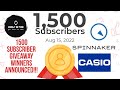 1500 Subscriber Giveaway Winners Announced!!!