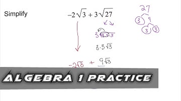 Algebra 1 Practice - Combining Like Terms with Square Roots (Example 2)