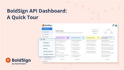 BoldSign API Dashboard: A Quick Tour