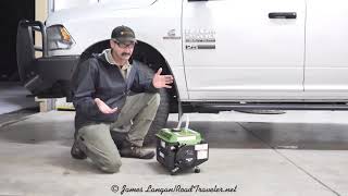 Harbor Freight TailGator 2-stroke generator, SKU 63024. First start.