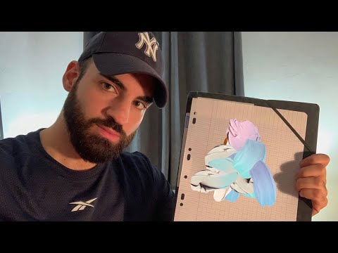 ASMR - Je fais ton portrait dans une ambiance très relaxante (face touching, hand movement) 🎨 ✏️