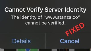How To Fix Cannot Verify Server identity ||  How To Verify Server identity in iPhone