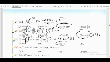 sec 1 trig  function h w