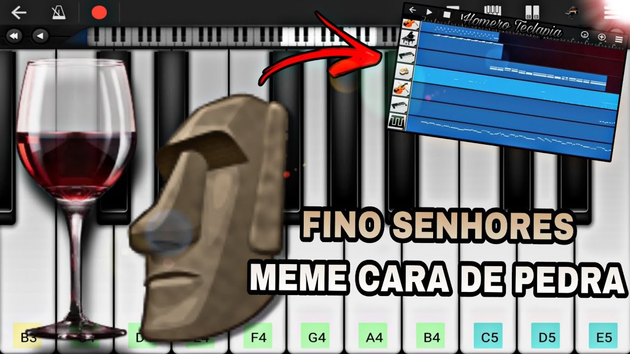 🗿🍷FINO SENHORES (PIANO TUTORIAL) MEME CARA DE PEDRA NO WALKBAND 