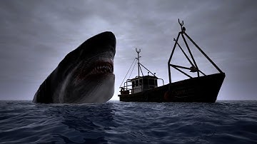 Megalodon ATTACKS Fishermen’s Boat | Realistic Sea Monster Scene