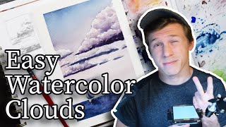 How to paint clouds with watercolor