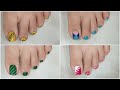 Perfect summer foot nail art compilation | 4 easy designs to do at home | Nail Delights 💅