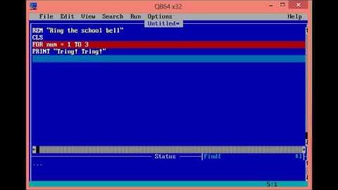 How To Instruct The Computer To Ring The School Bell In QBASIC Screen By Hamad Baig