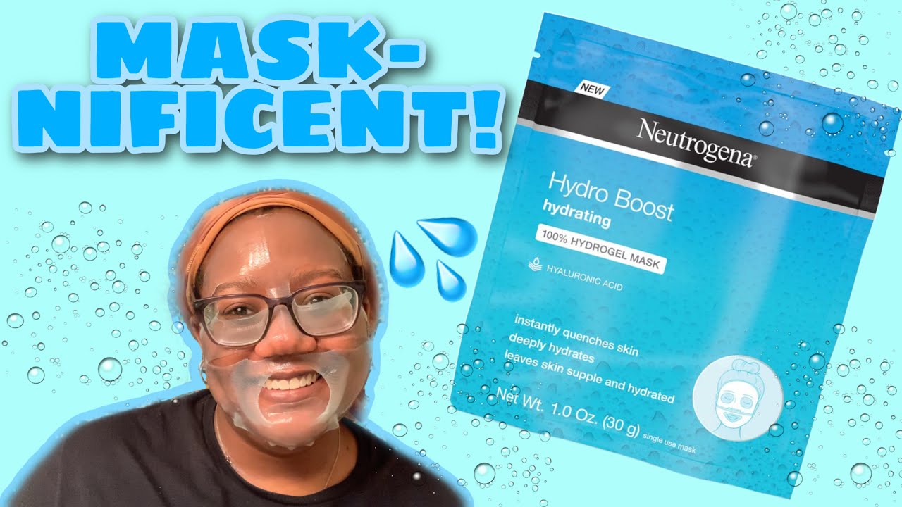 MASK-NIFICENT! NEUTROGENA HYDRO BOOST 100% HYDROGEL MASK 💦 | REVIEW + DEMO | Curly Tells