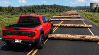 Cars vs 100 Fallen Trees Challenge #11 in BeamNG Drive! screenshot 5