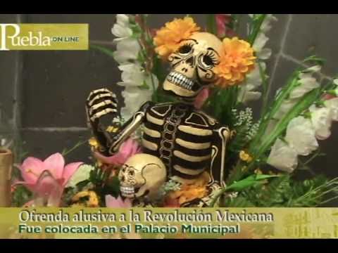 Ofrenda alusiva a la Revolucin Mexicana en Puebla