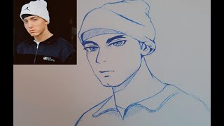 Transforming Eminem To Anime Version (Simple Drawing No Details)