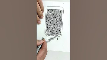 very easy zentangle art | tangle and doodles | #shorts