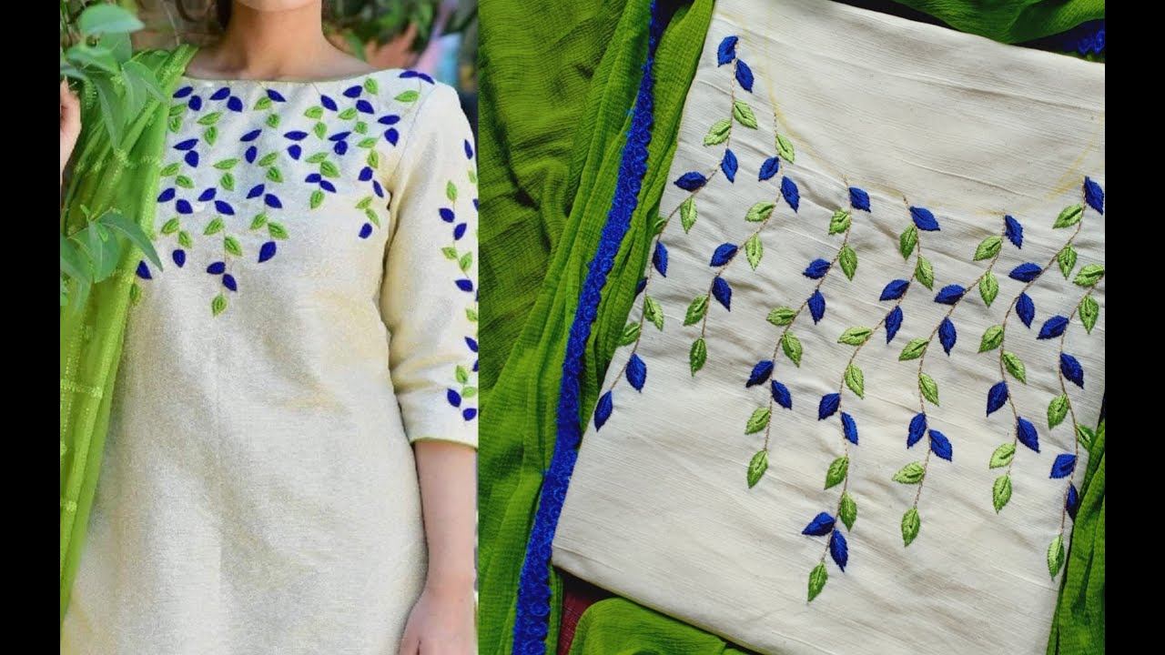 Floral Kurti Neck Embroidery Design