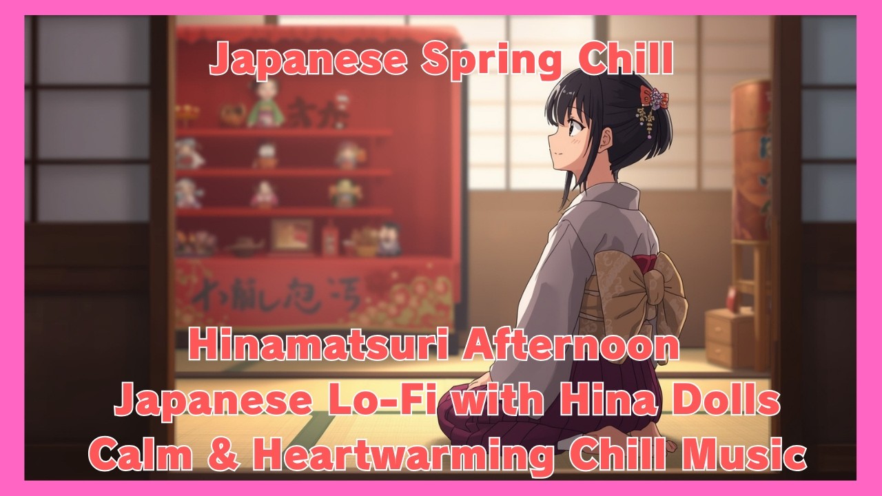 [ひな祭り雛壇と笑顔に包まれる和風BGM]