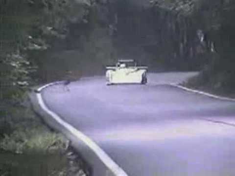 Race car hits a deer (slowmotion)