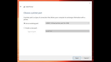 Adding USB001 virtual printer port when manually installing printer drivers