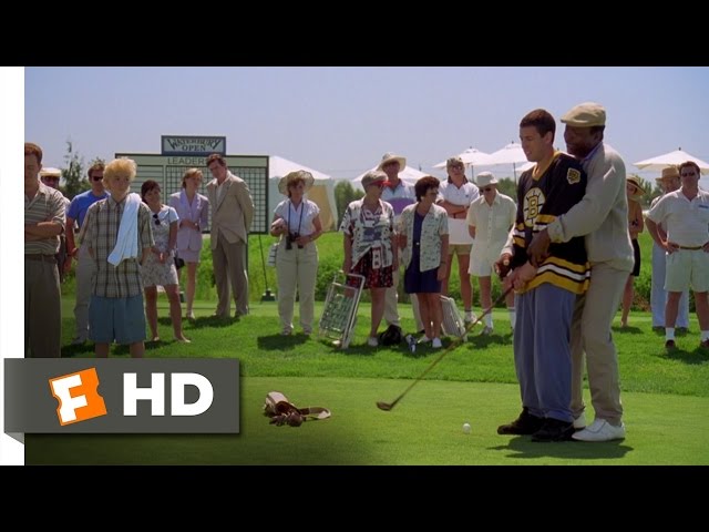 He shoots, he scores! Oh, man. That was so much easier than putting. I  should just try to - Happy Gilmore quote