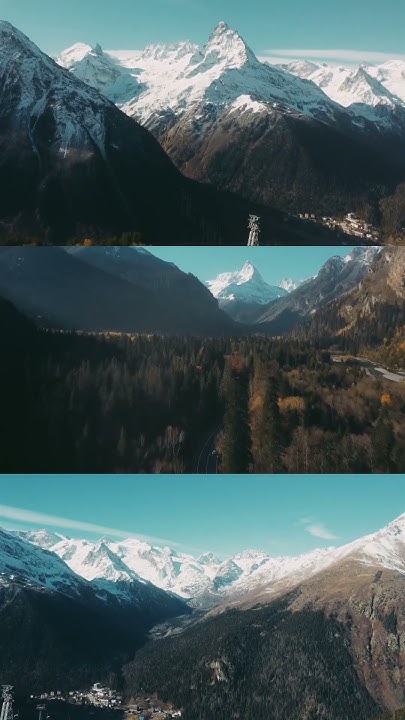 Курортный поселок Домбай, невероятное место😍 #travel #drone #nature # ...