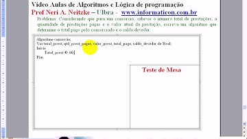 aula 998 Algoritmos e Logica de programação   Exerc Consorcio no Algoritmo