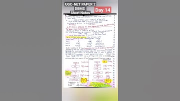 Day 14 UGC-NET PAPER 2 DBMS Short Notes #shorts #ytshorts #viral