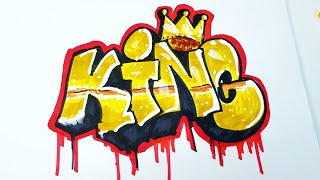 ГРАФФИТИ - KING  !!! КАК НАРИСОВАТЬ? !!! урок граффити graffiti