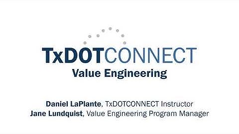 TxDOTCONNECT Value Engineering