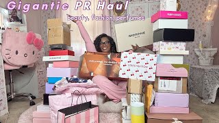 GIGANTIC ￼PR HAUL UNBOXING 🌸| Luxury bag, perfume, makeup, skincare, clothes, etc