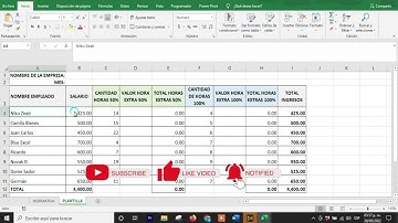 COMO REALIZAR UNA PLANTILLA PARA EL CÁLCULO DE LAS HORAS EXTRAS EN EXCEL