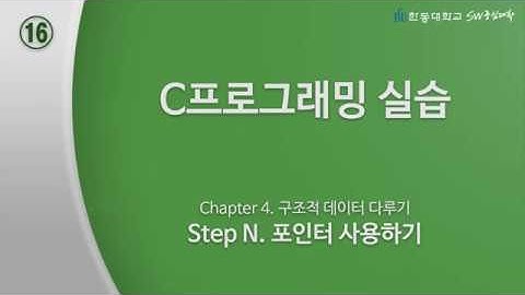C프로그래밍 실습 #16 (포인터 사용하기) [HGU SW 중심대, 한동대 SW중심대학 사업단]