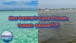 Has Destin Crab Island Turned Brown?  Boating to The Gulf Restaurant & Crab Island in Florida!